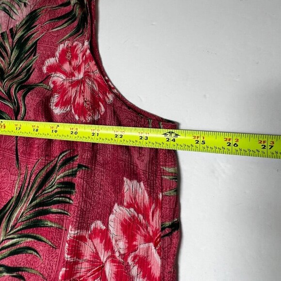 Vintage Bishop St Apparel Hawaiian Print Pink Floral Sleeveless Shift Dress Sz L - Picture 6 of 7